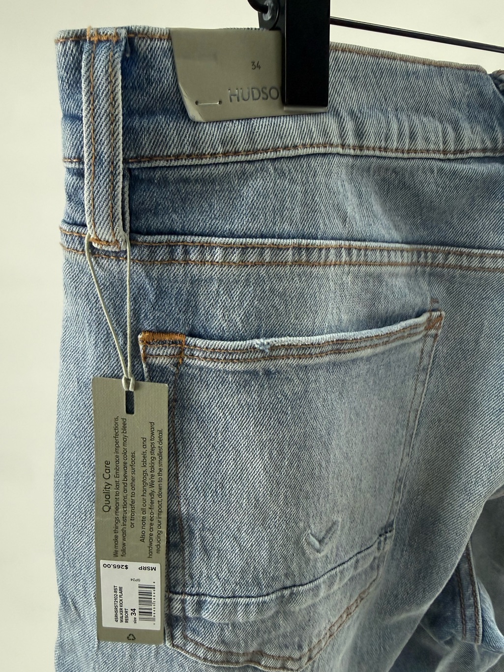 Hudson Jeans Men’s Flare Distressed Light Blue Denim Jeans — image 4 of 5